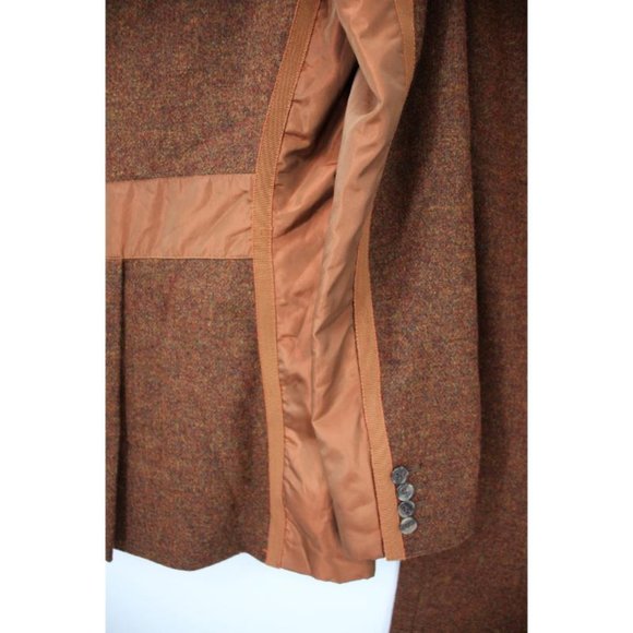 ETRO pant suit women's 44 32x33 two piece tweed silk trim brown wool blend - Picture 7 of 16